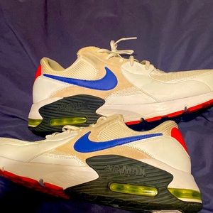 Nike air max, size 15 multicolored tan, white,blue,black, and red.